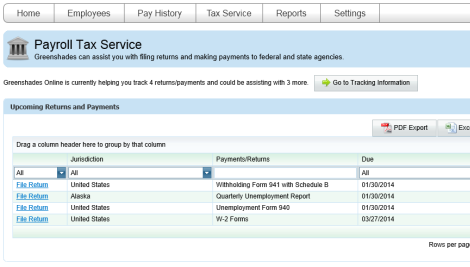 Tax Service Screenshot