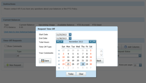 Employee Services Screenshot